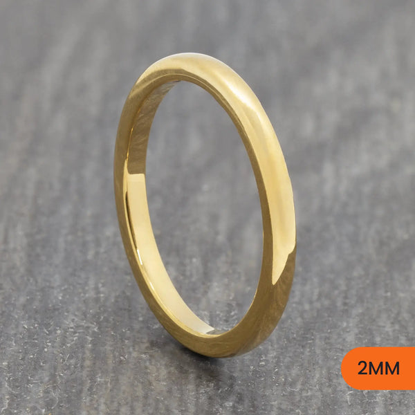 Classic Gold Tungsten Court Ring – 2mm, 3mm, 4mm, 5mm, 6mm, 7mm, 8mm