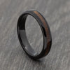 Black 4mm Tungsten Ring with Wood Inlay