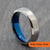 Silver Titanium Brushed Ring with Blue Inner & Bevelled Edges – 4mm, 6mm, 8mm