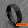 Black Tungsten Hammered Court Ring – 4mm, 6mm, 8mm