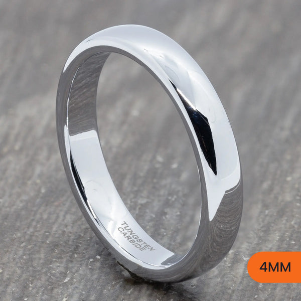 Classic Silver Tungsten Court Ring – 2mm, 3mm, 4mm, 5mm, 6mm, 7mm, 8mm