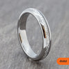 Silver Tungsten Court Ring with Meteorite Inlay – 4mm, 6mm, 8mm