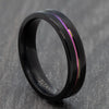 Black 5mm Titanium Ring With Rainbow Groove