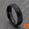 Black Tungsten Hammered Court Ring – 4mm, 6mm, 8mm
