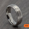 Silver Titanium Matte Court Ring with Polished Stepped Edges – 4mm, 6mm, 8mm