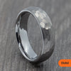 Silver Tungsten Hammered Court Ring – 4mm, 6mm, 8mm