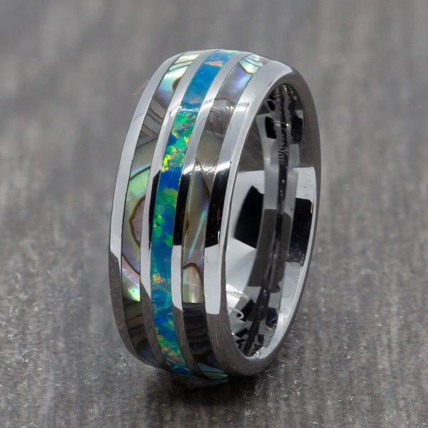Opal and Abalone Shell Ring