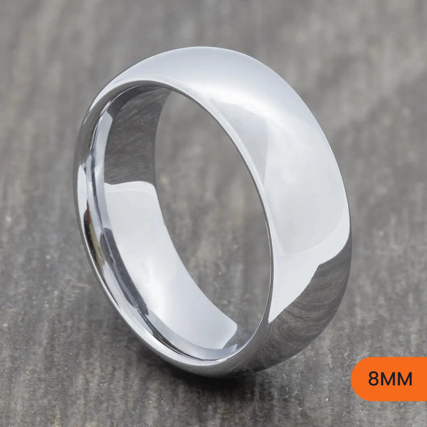 Classic Silver Tungsten Court Ring – 2mm, 3mm, 4mm, 6mm, 8mm