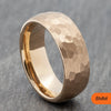 Rose Gold Tungsten Hammered Court Ring – 4mm, 6mm, 8mm