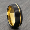 black and gold tungsten ring