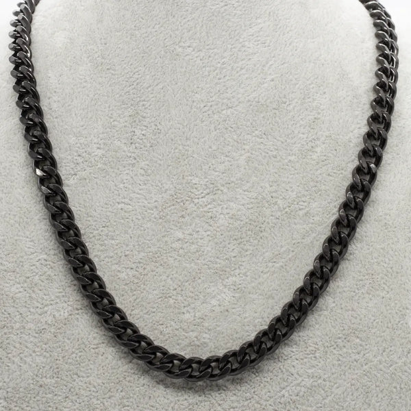 black cuban curb necklace