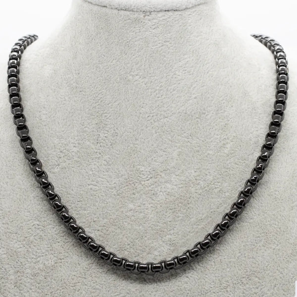 black mens 5mm necklace