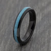 Turquoise 4mm Black Tungsten Ring