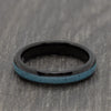 Turquoise 4mm Black Tungsten Ring