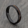 Black 4mm Tungsten Ring with Wood Inlay