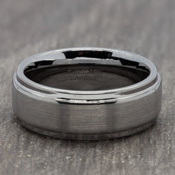 Brushed Silver 8mm Tungsten Ring
