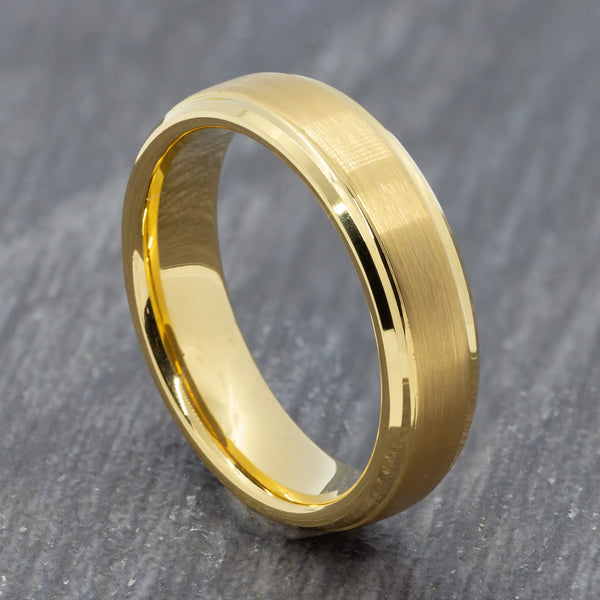 Gold 6mm Tungsten Ring