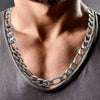 mens 10mm silver figaro chain