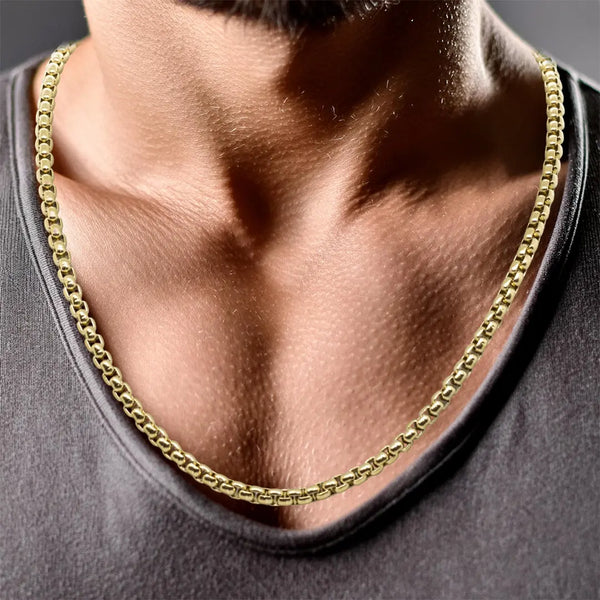 mens 4mm gold box chain