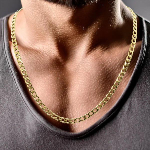mens 5mm gold curb chain