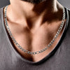 mens 5mm silver figaro chain