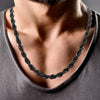 mens 6mm black rope chain
