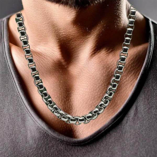 mens 6mm silver box chain