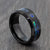 Black Tungsten Ring with Abalone and Blue CZ