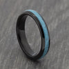 Turquoise 4mm Black Tungsten Ring