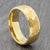 Gold Hammered Tungsten Ring with Stepped Edges