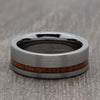 Wood & Silver 8mm Tungsten Carbide Ring