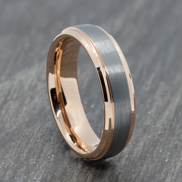 Two Colour 6mm Tungsten Ring