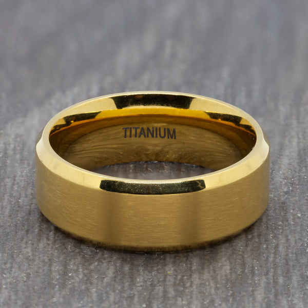 Gold 8mm Titanium Ring