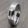Two Tone 6mm Silver Tungsten Ring