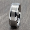 Two Tone 8mm Silver Tungsten Ring