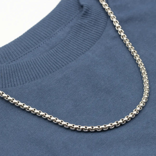 mens silver box chain