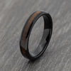 Black 4mm Tungsten Ring with Wood Inlay