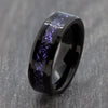6mm Black Tungsten Ring with Purple Carbon & Celtic Detail