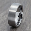 Silver 8mm Brushed Tungsten Ring