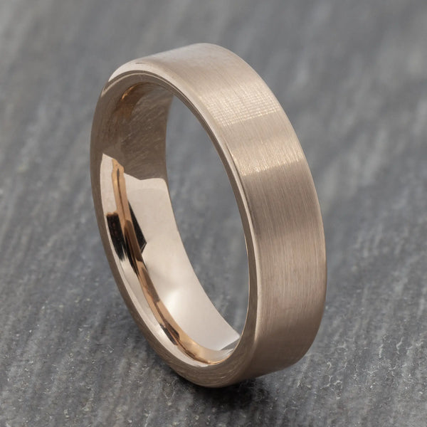 Brushed Rose Gold 6mm Tungsten Ring