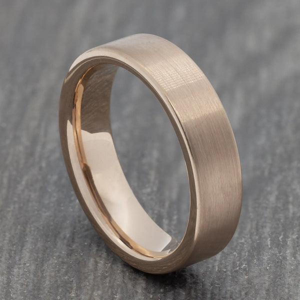 Brushed Rose Gold 6mm Tungsten Ring