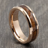 6mm Rose Gold & Wood Tungsten Ring