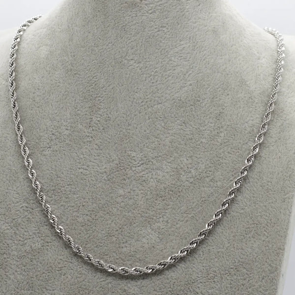 silver 3mm rope necklaces