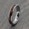 Silver 4mm Tungsten Ring with Wood Inlay