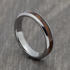 Silver 4mm Tungsten Ring with Wood Inlay