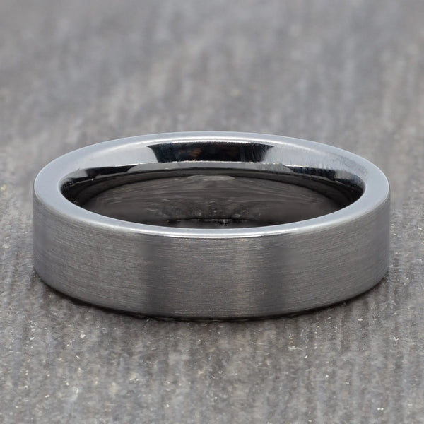 Silver 6mm Brushed Tungsten Ring