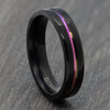 Black 5mm Titanium Ring With Rainbow Groove