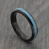 Turquoise 4mm Black Tungsten Ring