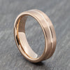 Rose Gold Brushed & Polished Tungsten Ring