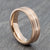 Rose Gold Brushed & Polished Tungsten Ring